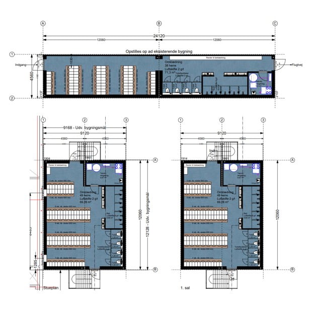 332 m2 Omklædning