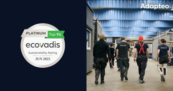 Adapteo anerkendt i top 1 % globalt med EcoVadis Platinum-vurdering